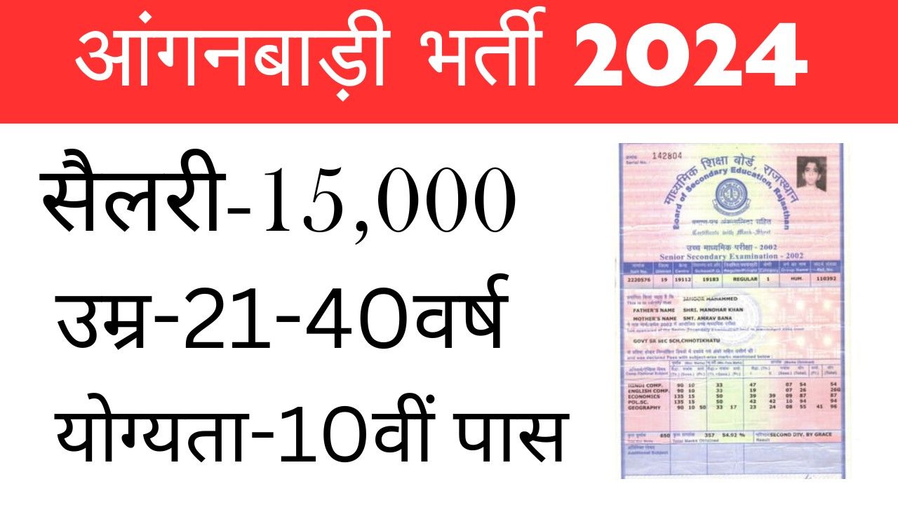 Anganwadi Recruitment 2024