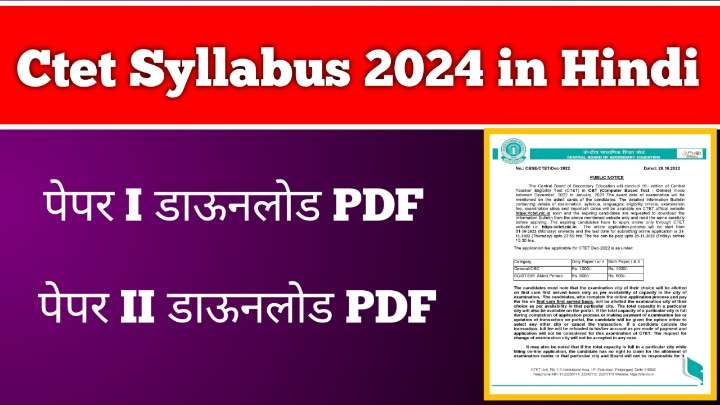 Ctet Syllabus 2024 in Hindi